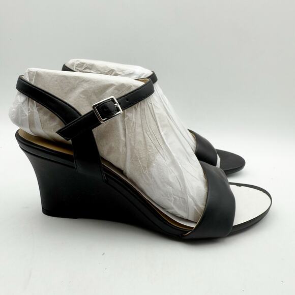 Naturalizer Womens Bristol Wedge Dress Sandals US 6 M EU 36 Black NIB - Picture 2 of 11